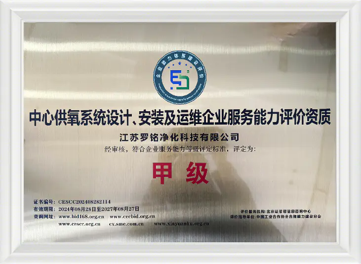 Central Oxygen Supply System Design, Installation and Operation and Maintenance Enterprise Service Evne Evaluation kvalifikation